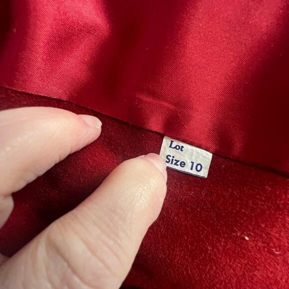 Vintage Ultara Jon Rico Red Non Leather Suede Trench Coat Sz 10 - Picture 6 of 9